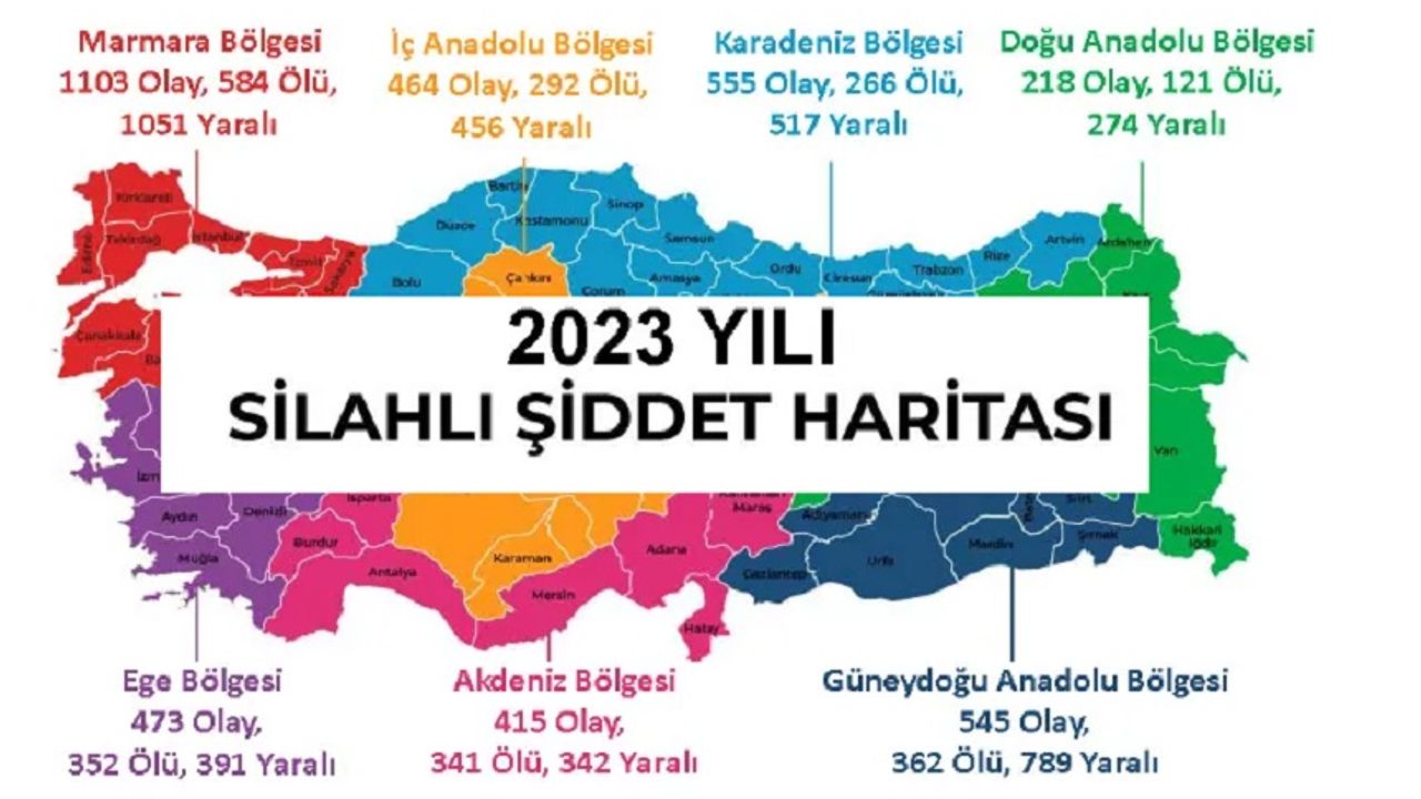 Türkiye'nin 'Silahlı Şiddet' haritası açıklandı