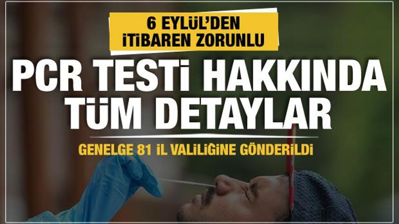 PCR Testi Zorunluluğu 6 Eylül'de Başlıyor