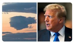 Van'da gökyüzünde Trump silüeti oluştu.