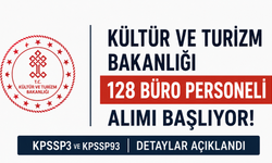 Kültür ve Turizm Bakanlığı 128 Büro Personeli Alacak