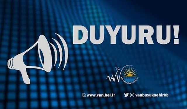 Büyükşehir Belediyesi’nden önemli duyuru