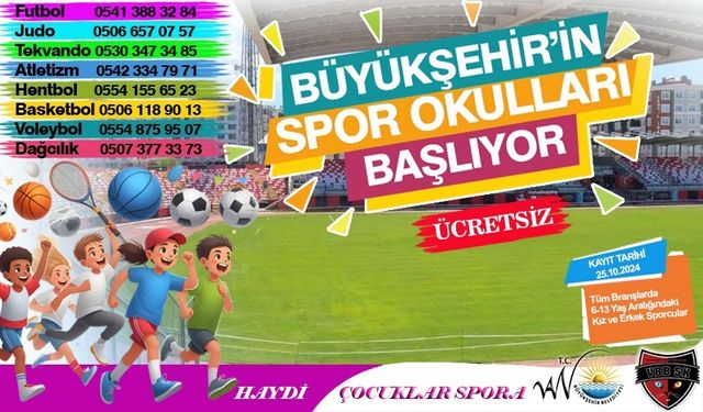 Van Büyükşehir 8 Branşta Ücretsiz Spor Okulu Açıyor!