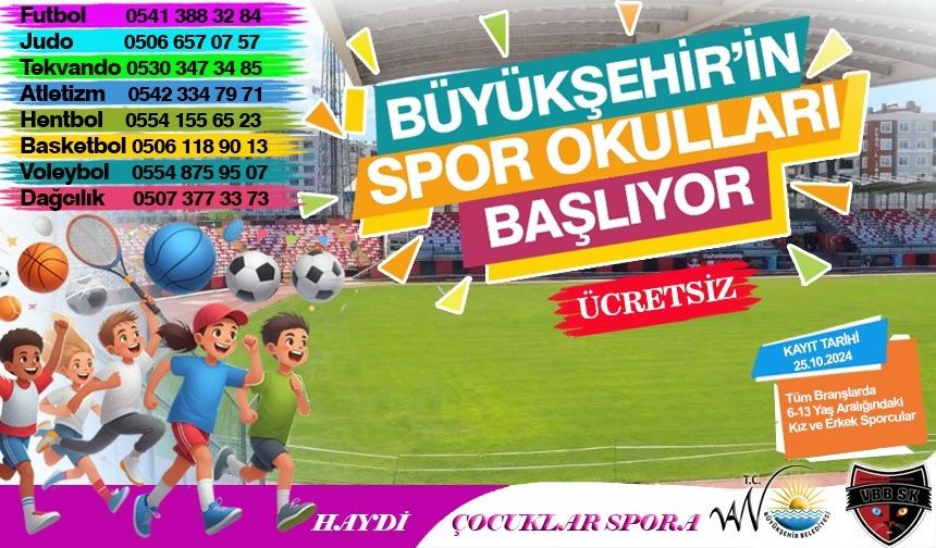 Van Büyükşehir Belediyesi 8 Branşta Ücretsiz Spor Okulu Açıyor!