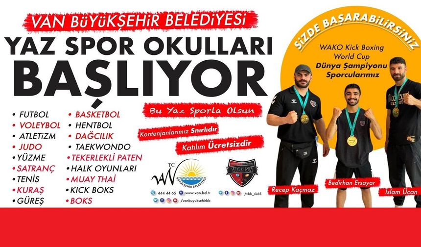 Van Büyükşehir Belediyesi'nden Ücretsiz Yaz Spor Okulları