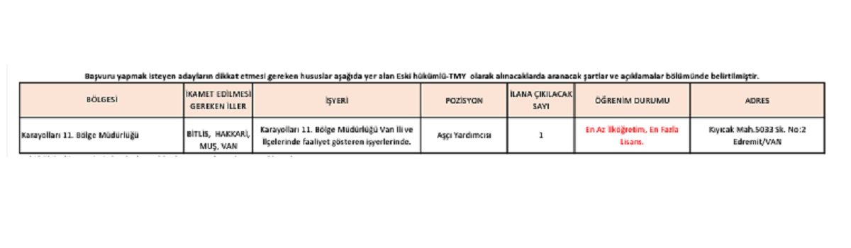 Karayolları Genel Müdürlüğü Van Hakkari Işçi Alimi 2