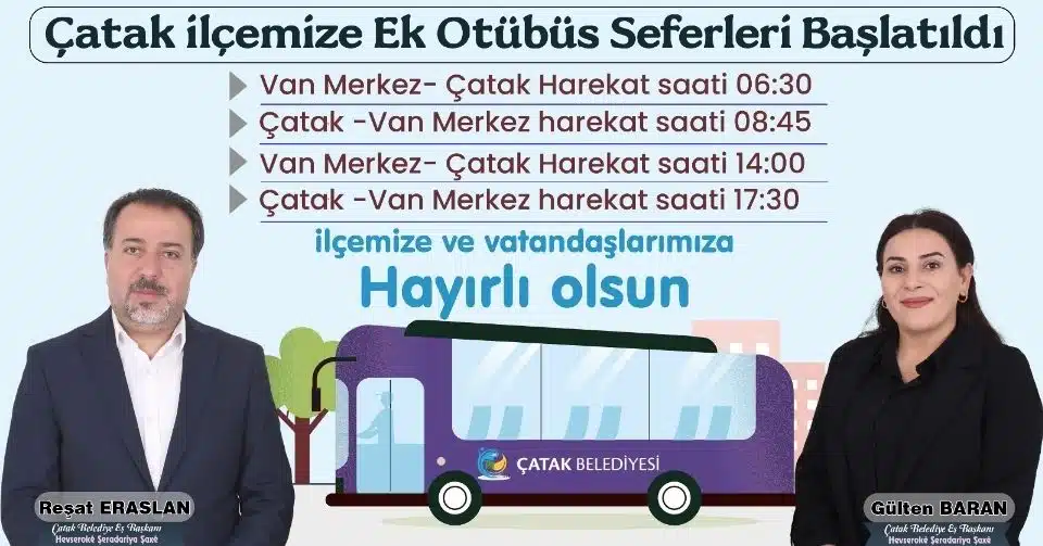 Van Çatak Belediyesi Halk Otobüsü Saatleri