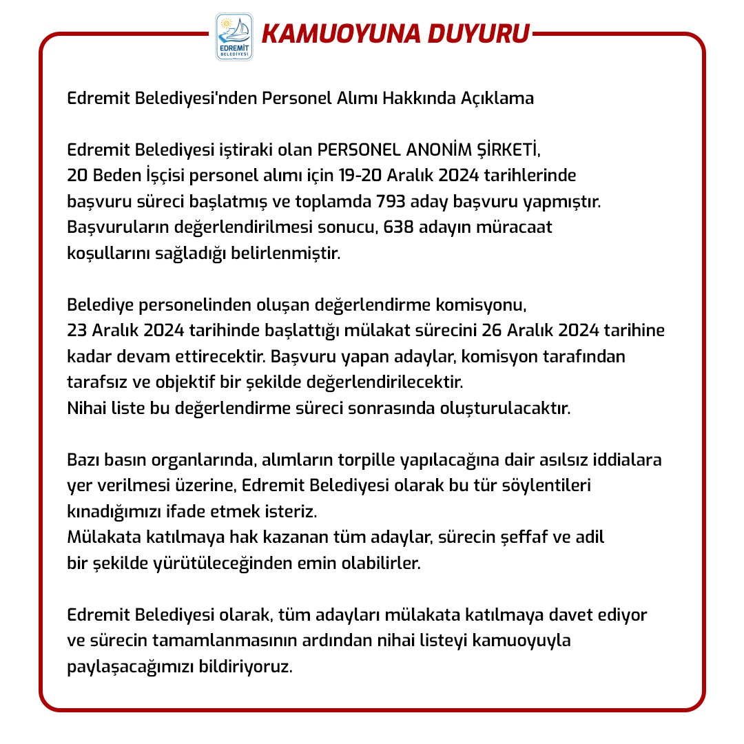 Van Edremit Belediyesi Basın Açıklaması