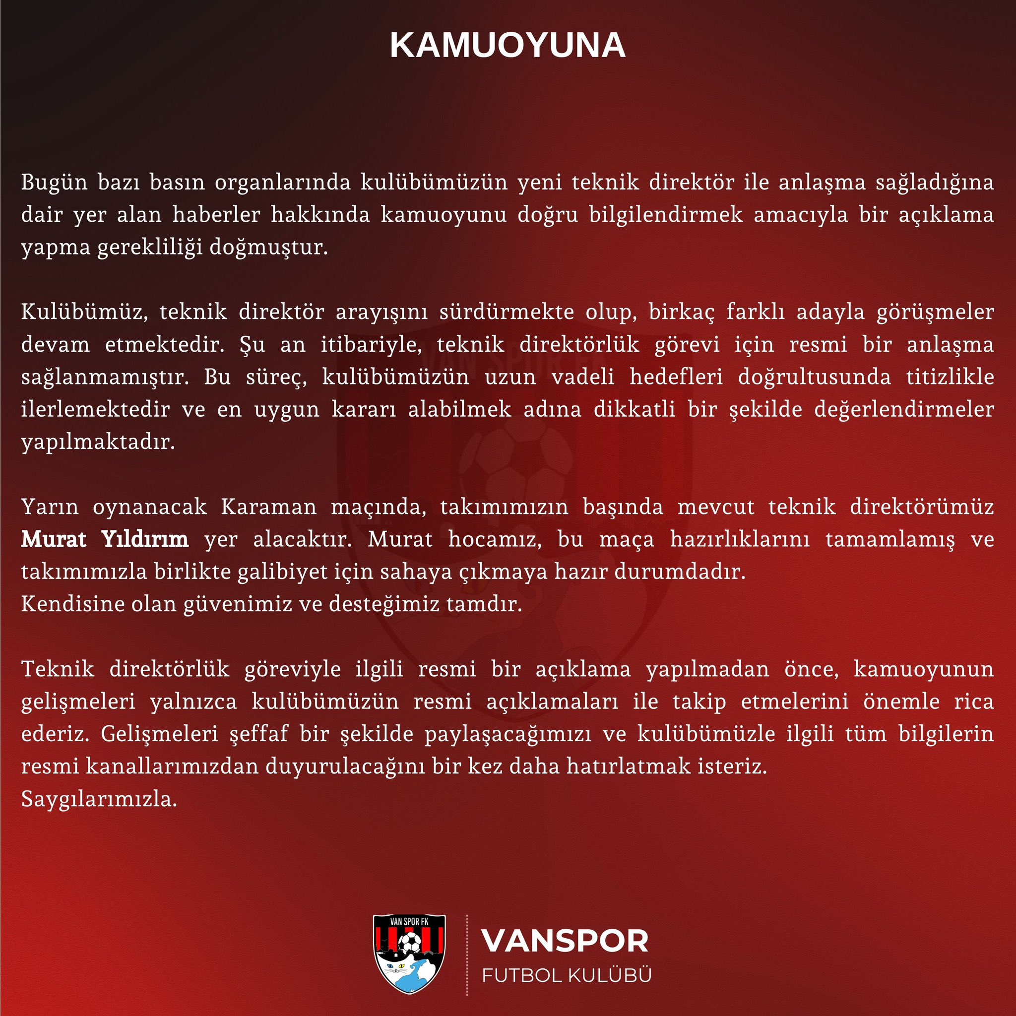 Vanspor Fk Son Dakika Basın Açıklaması