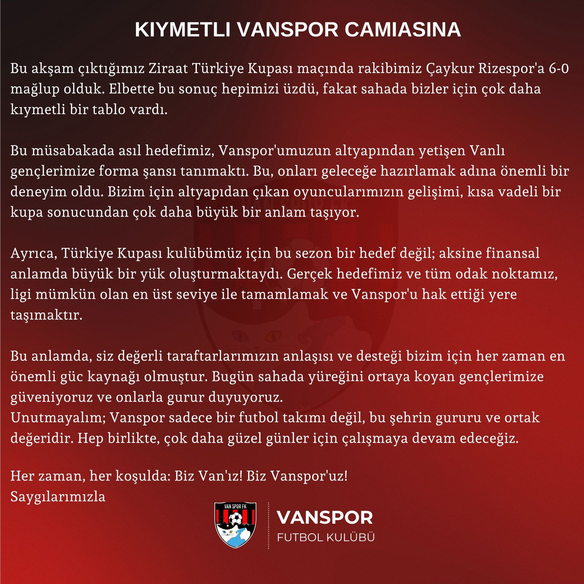 Vanspor Son Dakika Açıklama