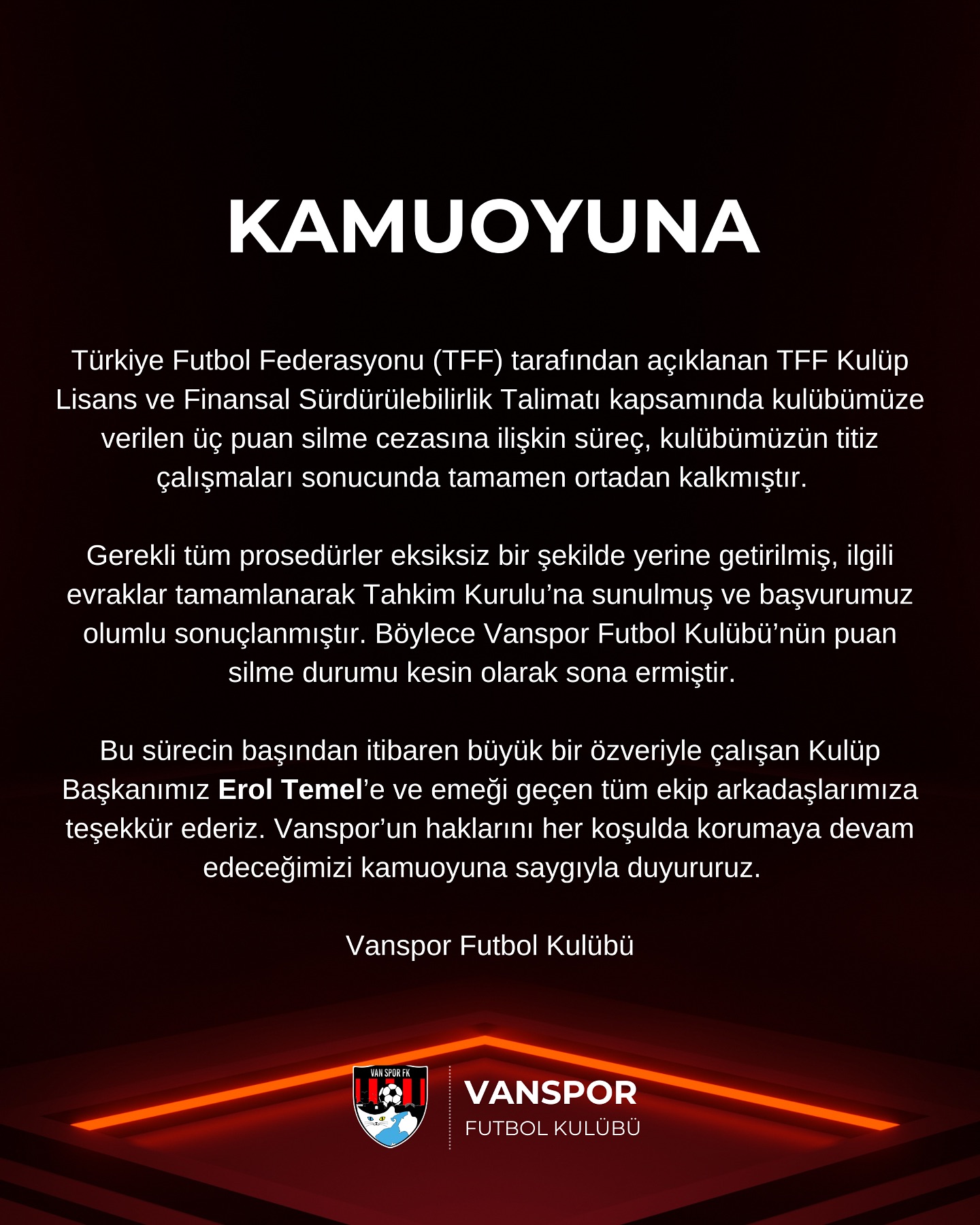 Vanspor Açıklama-2