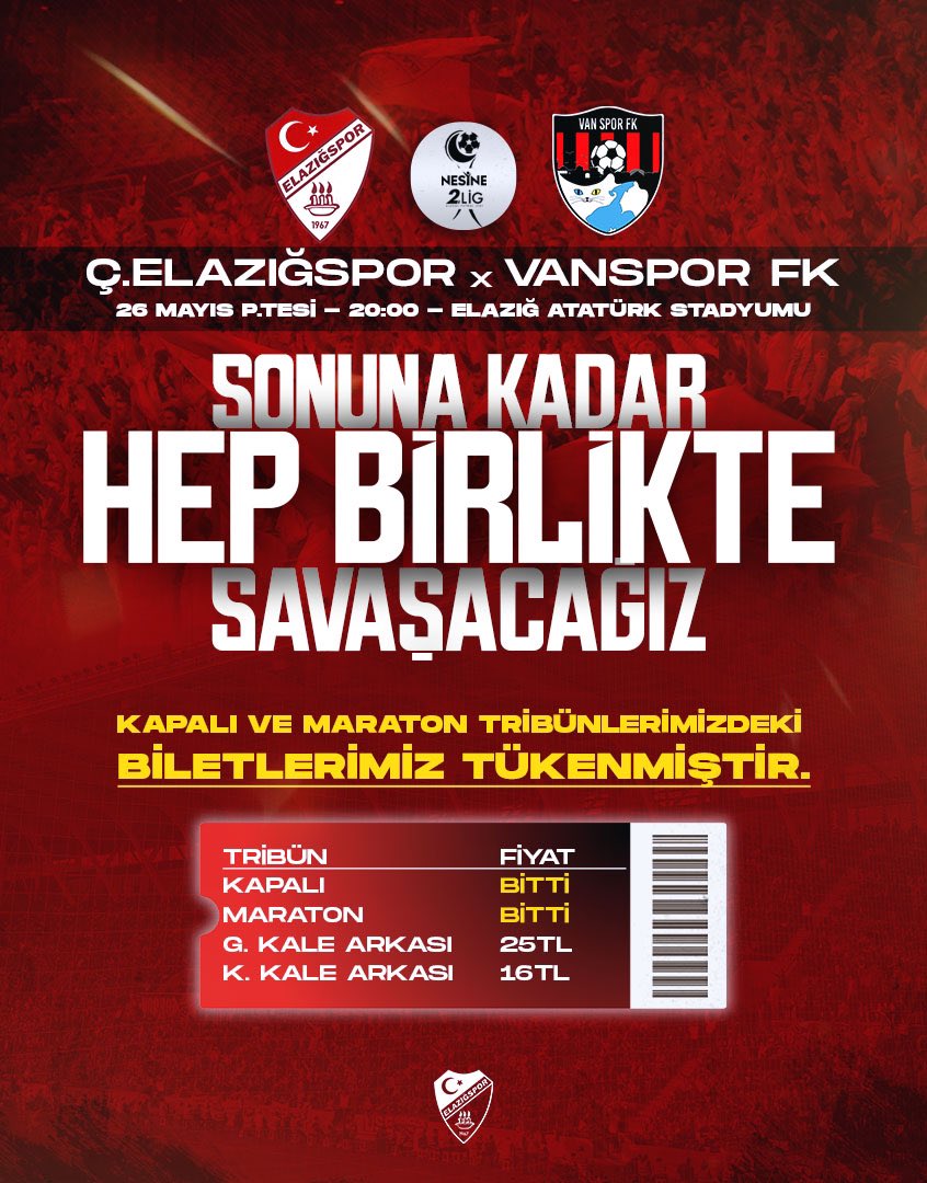 Elazığspor Vanspor Maç Biletleri Ne Kadar