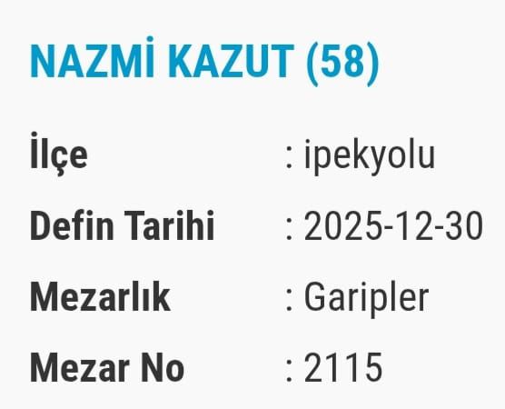 Van Taziye Bugüne Vefat Edenler Isim Listesi 3