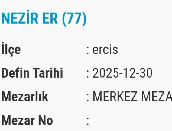 Van Taziye Bugüne Vefat Edenler Isim Listesi 5