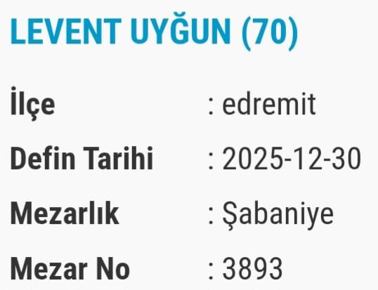 Van Taziye Bugüne Vefat Edenler Isim Listesi