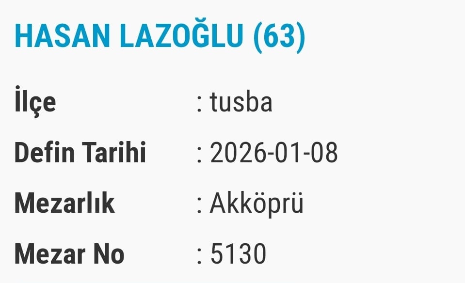 Van Bugün Vefat Edenler Isim Listesi Taziye Yeri (1)