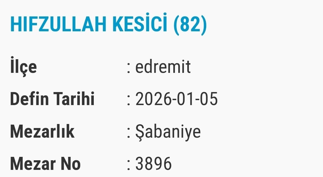 Van Bugün Vefat Edenler Taziye Isim Listesi (2)