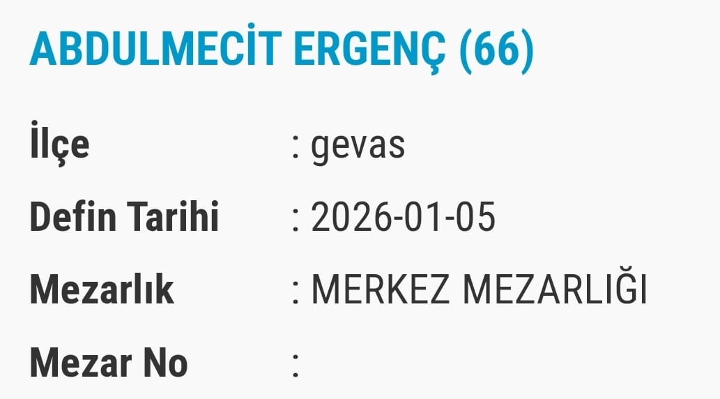 Van Bugün Vefat Edenler Taziye Isim Listesi (5)