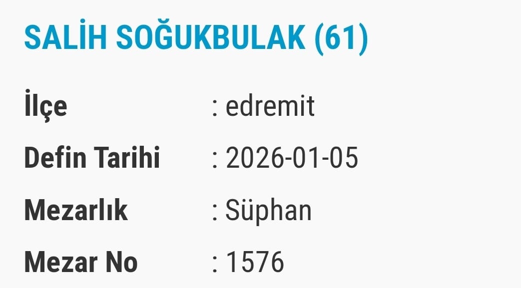 Van Bugün Vefat Edenler Taziye Isim Listesi (8)