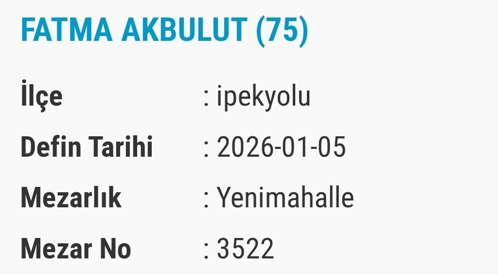 Van Bugün Vefat Edenler Taziye Isim Listesi (9)