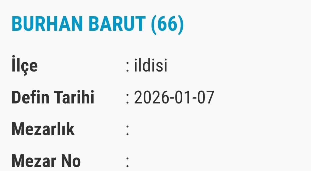 Van Bugün Vefat Edenlerin Isim Listesi (1)