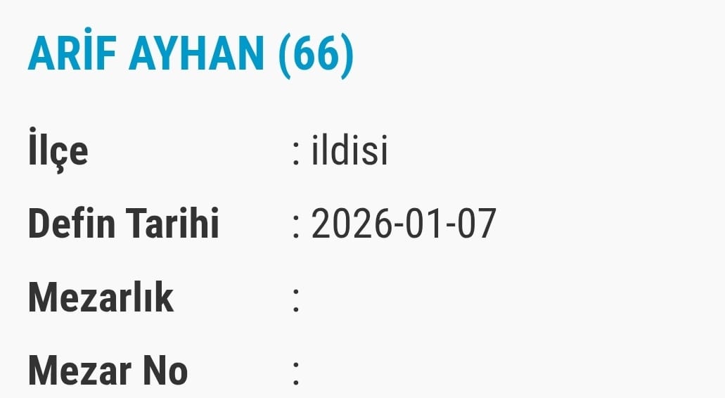 Van Bugün Vefat Edenlerin Isim Listesi (3)