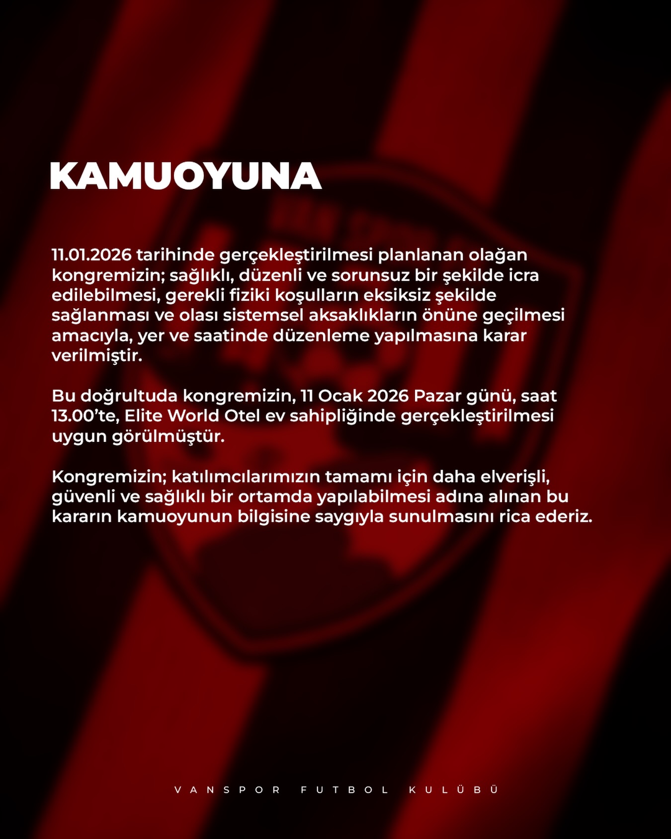 Vanspor Son Dakika Kongre