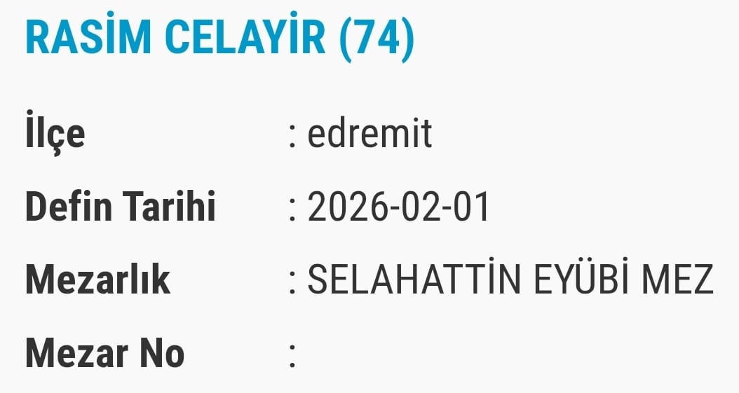 Van Bugün Vefat Eden Edenler Isim Listesi (11)