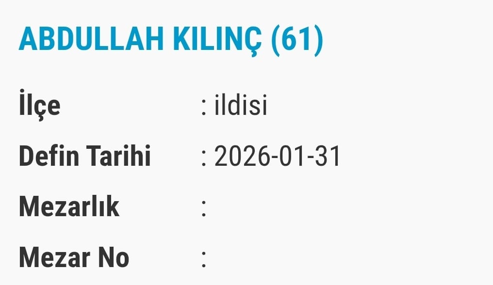 Van Bugün Vefat Eden Edenler Isim Listesi (5)