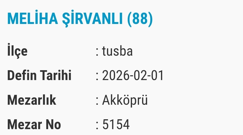 Van Bugün Vefat Eden Edenler Isim Listesi (8)