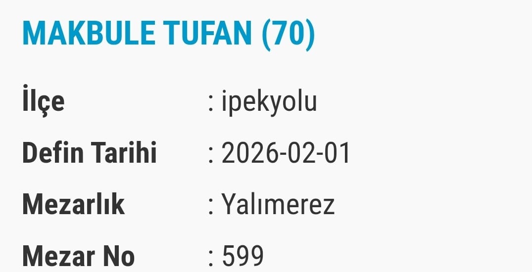 Van Bugün Vefat Eden Edenler Isim Listesi (9)