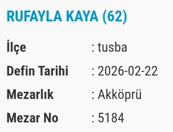 Van Bugün Vefat Edenler Taziye Yerleri (5)