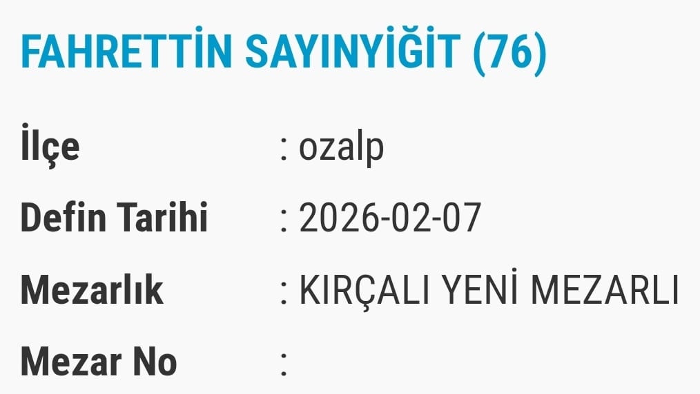 Van Bugün Vefat Taziyeler Isim Listesi (2)