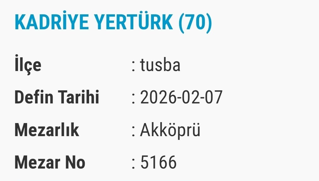 Van Bugün Vefat Taziyeler Isim Listesi (8)