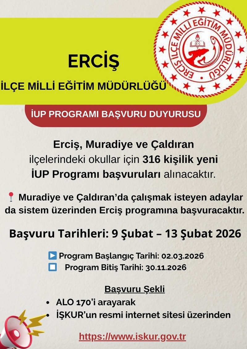 Van Erciş Ilçe Kaymakamlığı Iup Işkur Başvuru Ekranı Duyurusu