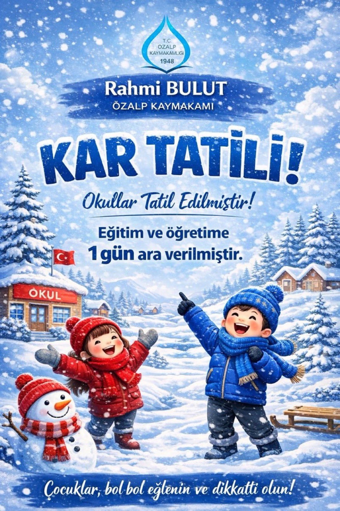 Van Son Dakika Kar Tatili Haberi 1-2