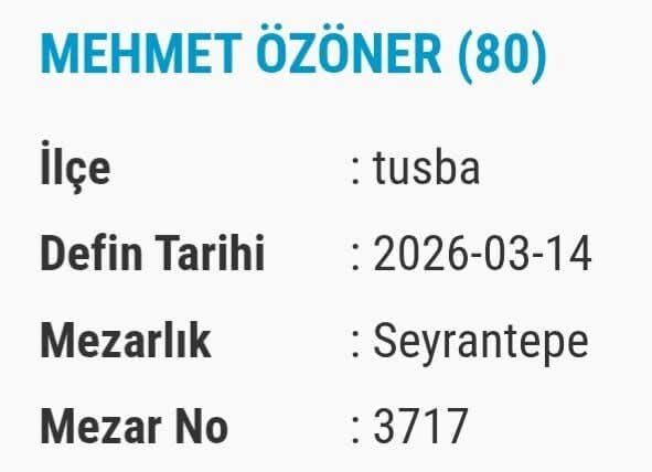 Van Bugün Vefat Edenler Isim Listesi Taziye Bilgileri (9)
