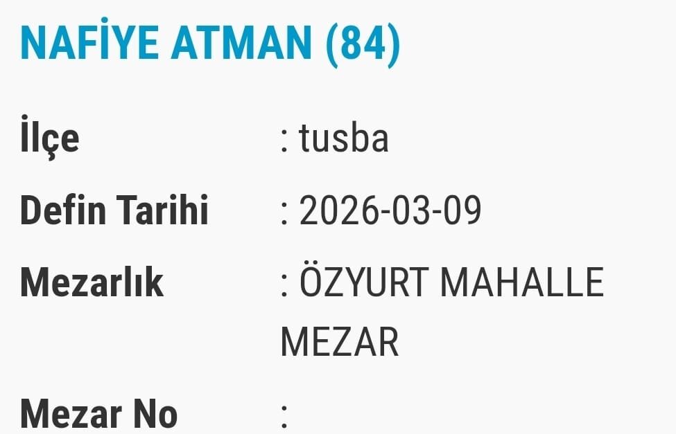 Van Bugün Vefat Edenler Ve Taziye Isim Listesi (2)