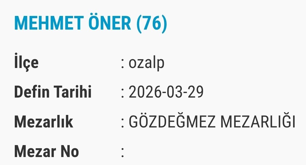 Van Bugün Vefat Ve Taziye Isimleri (5)