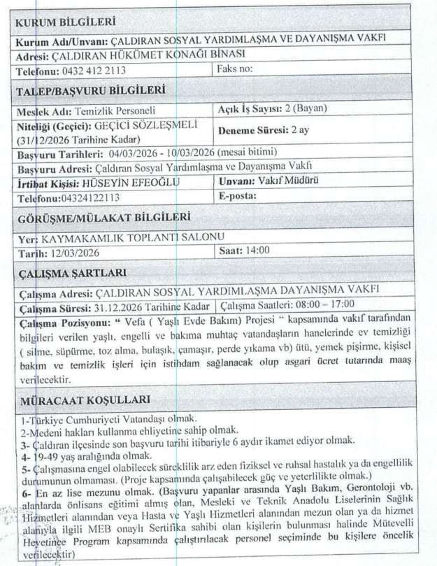 Van Ilçe Kaymakamlığı Sydv Işçi Alimi 1