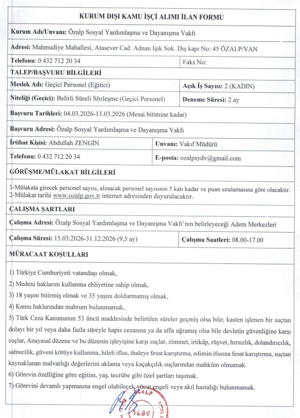 Van Ilçe Kaymakamlığı Sydv Işçi Alimi 3