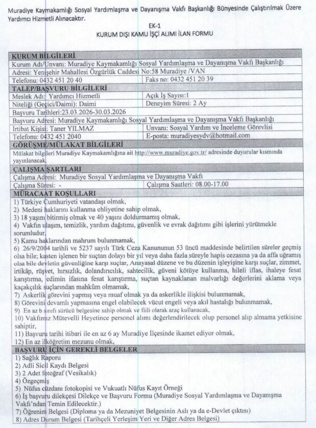Van Ilçe Sydv Işçi Persnoel Alimi 1