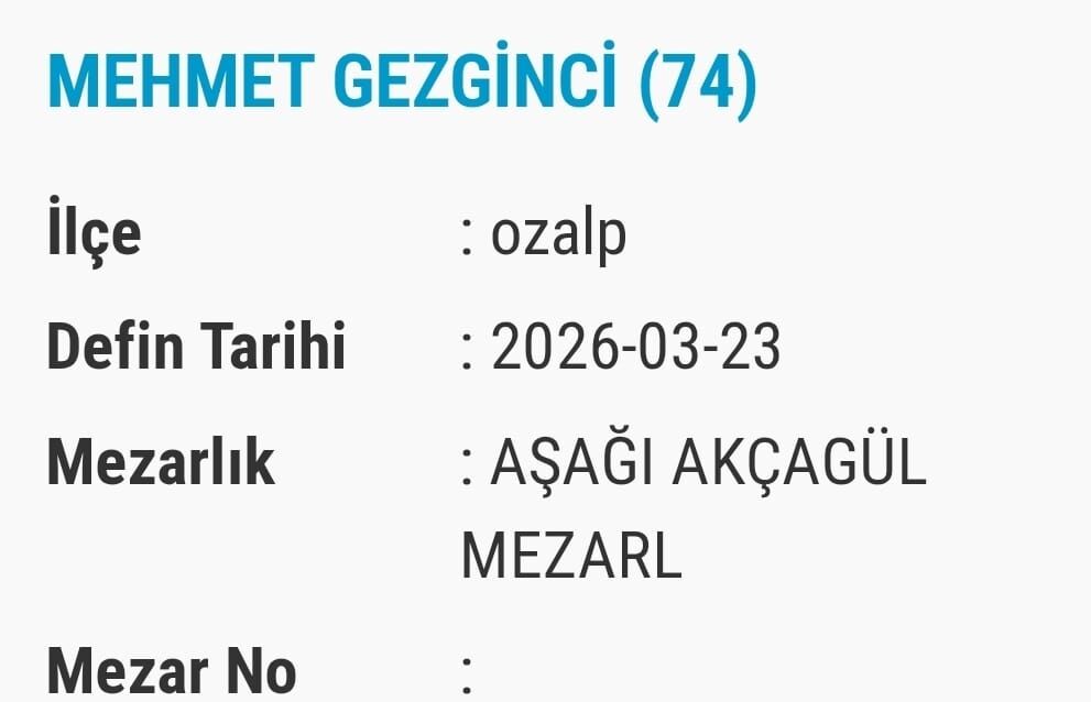 Van Vefat Taziye Bugün Vefat Edenler Isim Listesi (1)