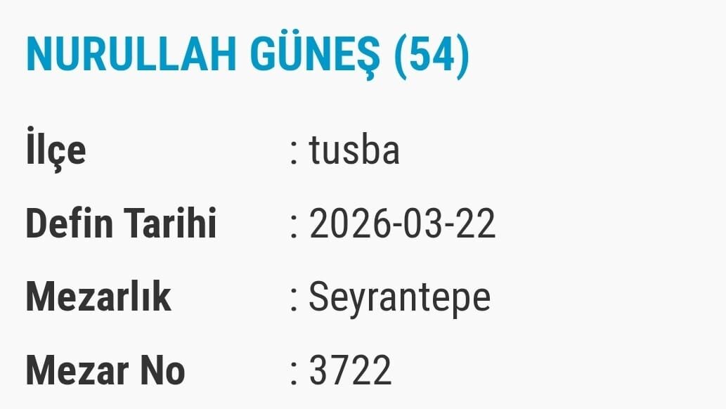 Van Vefat Taziye Bugün Vefat Edenler Isim Listesi (2)