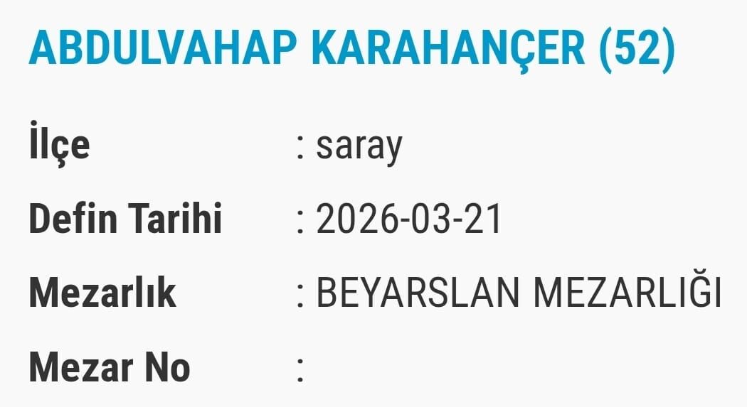 Van Vefat Taziye Bugün Vefat Edenler Isim Listesi (6)