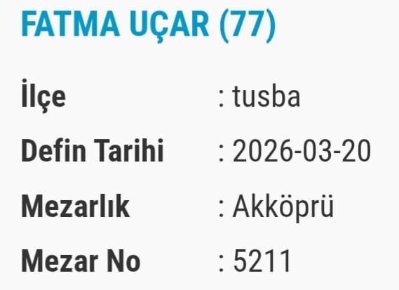 Van Vefat Ve Taziye Bugün Vefat Edenler Isim Listesi (7)