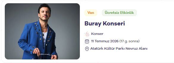 2026 Van Kültür Yolu Festivli Hangi Sanatçılar Buray