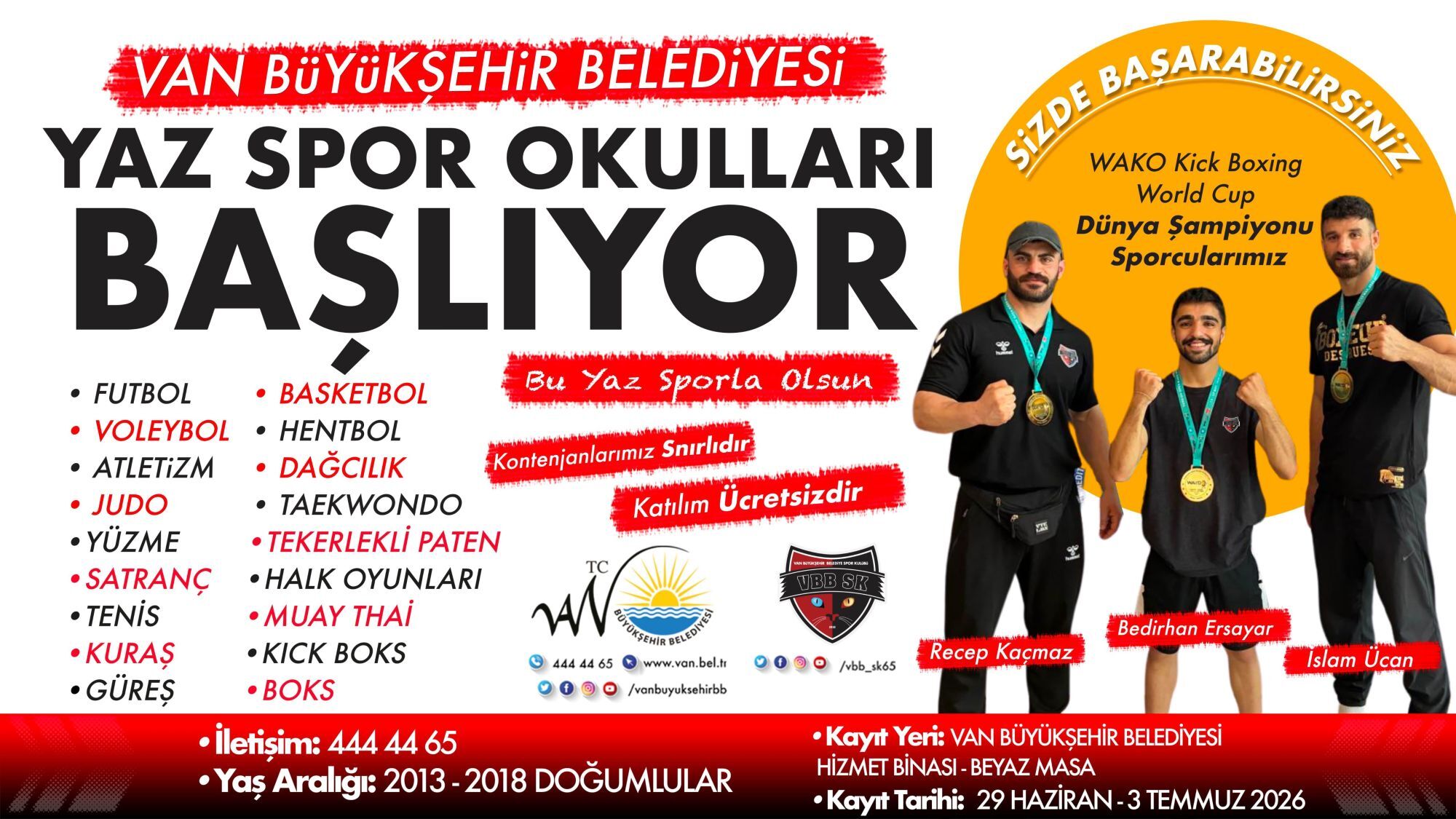 Van Büyükşehir Ücretsiz Yaz Okulu Kursları