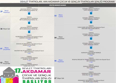 Akdamar Tiyatro Şenliği Progranmı